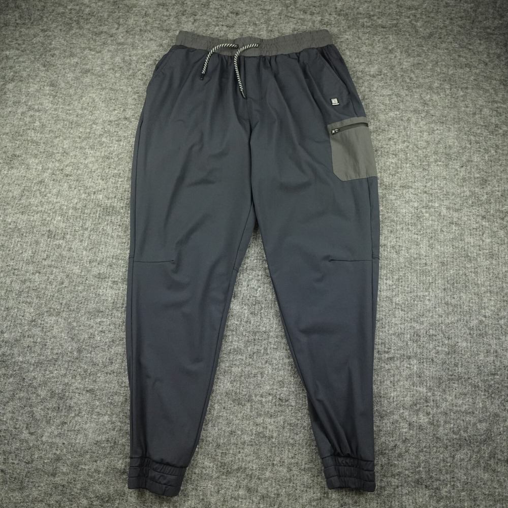 BeardedGoat Joggers Mens Extra Large Blue Gray Nylon Stretch Pants XL 30" Inseam